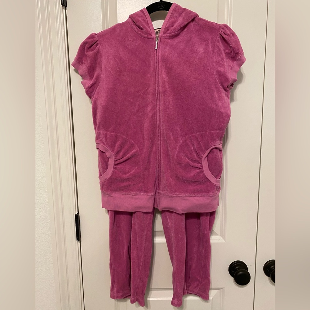 Juicy Couture Pink Terry Hoodie and Capris Set Size L